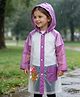 Babyhug Full Sleeves Raincoat With Animal Print - Purple