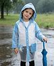 Babyhug Full Sleeves Raincoat With Dino Print - Blue