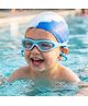 Pine Kids Swimming Goggles and Cap Set with Adjustable Fit- Blue