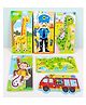 Muren  2 Pcs Colorful Figures Wooden Jigsaw Puzzles Montessori Toy Interactive Learning Toy-random Design