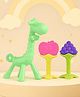 The Cheeky Kidzz  Baby Soft Silicone Giraffe Teether With Fruit Shape Molar Teeting Teether Designed For Gum Relief 6 to 12 Months Babies