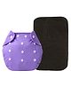 The Cheeky Kidzz 1 Baby Adjustable & Washable Reusable Cloth Diaper With 2 Absorbent Microfiber Bamboo Charcoal Insert Pads Wet-Free For New Borns/Toddlers/Infants (Purple)