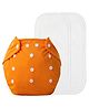 The Cheeky Kidzz 1 Baby Adjustable & Washable Reusable Cloth Diaper With 2 Absorbent White Insert Pads Wet-Free For New Borns/Toddlers/Infants (Orange)
