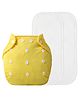 The Cheeky Kidzz 1 Baby Adjustable & Washable Reusable Cloth Diaper With 2 Absorbent White Insert Pads Wet-Free For New Borns/Toddlers/Infants (Yellow)