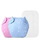 The Cheeky Kidzz 2 Baby Adjustable & Washable Reusable Cloth Diapers With 2 Absorbent White Insert Pads Wet-Free For New Borns/Toddlers/Infants (Blue, Pink)