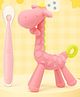 The Cheeky Kidzz Baby Ultra-Soft Food-Grade Silicone Spoon With Soft Silicone Giraffe Shape Teething Toy BPA Free (MULTI-COLOUR)