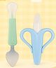 The Cheeky Kidzz Double Head Bendable Silicone Spoon & Stainless Steel Scraping Mud Spoon With Soft Bristle Banana Teether & Infant Training Toothbrush For Babies BPA Free