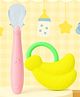 The Cheeky Kidzz Baby Ultra-Soft Food-Grade Silicone Spoon With 100% Soft Silicone Banana Shape Molar Teething Toy Designed For Gum Relief And Oral Dental Care BPA Free