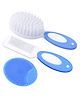 The Cheeky Kidzz Pack of 3 Baby Soft Bristles Hair Brush And Comb Set for Babies Grooming BPA Free (BLUE)