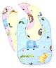 Tinny Tots Baby Pack of 3 Fast Drying Button Style Attractive Prints Feeding Bibs Aprons Double Layers For Everyday Use 0 To 12 Months Babies (ASSORTED DESIGNS)