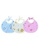 Tinny Tots Baby Pack of 3 Double Layers Fast Drying Knot Style Closure Cute Prints Feeding Bibs Aprons  For Everyday Use 0 To 3 Years Babies (ASSORTED DESIGNS)