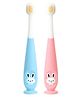 Tinny Tots Baby Pack of 2 Ultra Soft Bristles Bunny Print Training Toothbrush For Gentle and Complete Oral Cleaning 360-Degree Easy Grip Tooth Brush 1 to 10 Years BPA Free