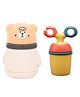 The Cheeky Kidzz Baby Fruit And Vegetable Food Feeder Nibbler With Skin Care Powder Puff Box In A Cute Cartoon Bear Design BPA Free (COLOUR MAY VARY)