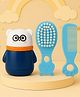 The Cheeky Kidzz Baby Skin Care Powder Puff Box With Attractive Design Soft Bristles Comb and Brush Set BPA Free (Blue)