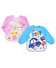 The Cheeky Kidzz Pack Of 2 Baby Full Sleeves Washable Waterproof Bib/Apron With Tying Robe Use During Messy Activities Like Feeding Or Painting (ASSORTED)