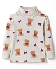 Babyhug Knitted Full Sleeves Turtle Neck Winter T-Shirt With Teddy Bear Print - Beige
