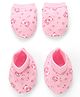 Doodle Poodle 100% Cotton Interlock Knit Mittens & Booties Set with Teddy Print - Pink