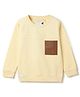 Tales & Stories Cotton Knit Full Sleeves Typography Back Text Printed Light Winter Sweatshirt - Cream