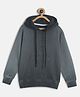 Tales & Stories Cotton Knit Full Sleeves Mild Washed Hooded Sweatshirt - Black