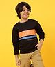 Tales & Stories Cotton Knit Full Sleeves Story Begins Today Text Printed Light Winter Sweatshirt - Black