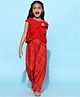 Tales & Stories Rayon Woven Cold Shoulder Sleeves Floral Applique Detailed Top & Palazzo Set - Red
