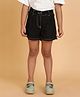 Tales & Stories Cotton Woven Frayed Shorts - Black