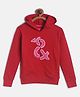 Tales & Stories Cotton Knit Full Sleeves Brand Logo Patch Detailed Hooded Light Winter Sweatshirt - Red