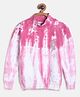 Tales & Stories Cotton Knit Full Sleeves Tie Dye Light Winter Sweatshirt - Pink