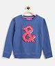 Tales & Stories Cotton Knit Full Sleeves Brand Logo Patch Detailed Light Winter Sweatshirt - Blue