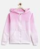 Tales & Stories Cotton Knit Full Sleeves Ombre Light Winter Hooded Sweatjacket - Pink
