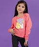 Tales & Stories Cotton Knit Full Sleeves Floral Printed Light Winter Sweatshirt - Pink
