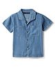 Tales & Stories Denim Woven Half Sleeves Mild Washed Shirt - Blue