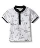Tales & Stories Cotton Knit Half Sleeves Nautical Theme Printed Tee - White