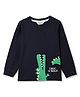 Tales & Stories 100% Cotton Knit Full Sleeves Crocodile Printed Tee - Navy Blue