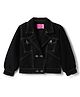 Tales & Stories Denim Woven Full Sleeves Solid Washed Crop Jacket - Black