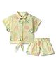 Tales & Stories Cotton Woven Half Sleeves Fruits Printed Shirt With Coordinating Shorts Set - Yellow
