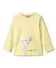 Tales & Stories 100% Cotton Knit Full Sleeves Rabbit Printed Tee - Light Yellow