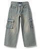 Tales & Stories Denim Woven Washed Cargo Jeans - Green