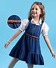 Hola Bonita Woven Half Sleeves Inner Shirt with Denim dress & Belt - Blue