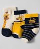 Cute Walk by Babyhug Knit Ankle Length Antibacterial Socks With Animal Design Pack Of 3 - Yellow