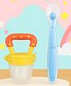 Tinny Tots Baby Fresh Fruit Vegetable Food Feeder Nibbler Teether With Ultra Soft Silicone Bendable Tip Spoon BPA Free (MIX COLOUR)