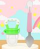 Tinny Tots Baby Fresh Fruit Vegetable Food Feeder Nibbler Teether With Ultra Soft Silicone Bendable & Stainless Steel Tip Spoon BPA Free (MIX COLOUR)