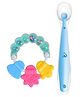 Tinny Tots Baby Ring Shape Rattle Teething Teether With Ultra-Soft Food-Grade Silicone Spoon For Babies BPA Free