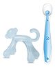 Tinny Tots Baby Soft Silicone Monkey Shape Teething Teether Oral Dental Care With Baby Ultrasoft  Bendable Tip Spoon (MULTI-COLOUR)