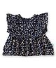 JusCubs Cotton Knit Sleeveless Floral Printed Peplum Top - Navy Blue