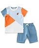 JusCubs Cotton Knit Half Sleeves Lady Bug Embroidered Tee & Pant Set - Multi Colour