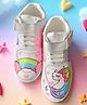 IMAGINO Rainbow & Unicorn Hand Painted Velcro Closure Sneakers - White