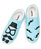 IMAGINO Moustache Hand Painted Slip On Shoes - Blue