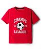 Kookie Kids Single Jersey Knit Half Sleeves T-Shirt with Sport Theme Graphic - Red