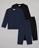 Sheer Love Cotton Jersey Knit Pack Of 2 Full Sleeves Solid Coordinating Night Suit Sets  - Navy & Black